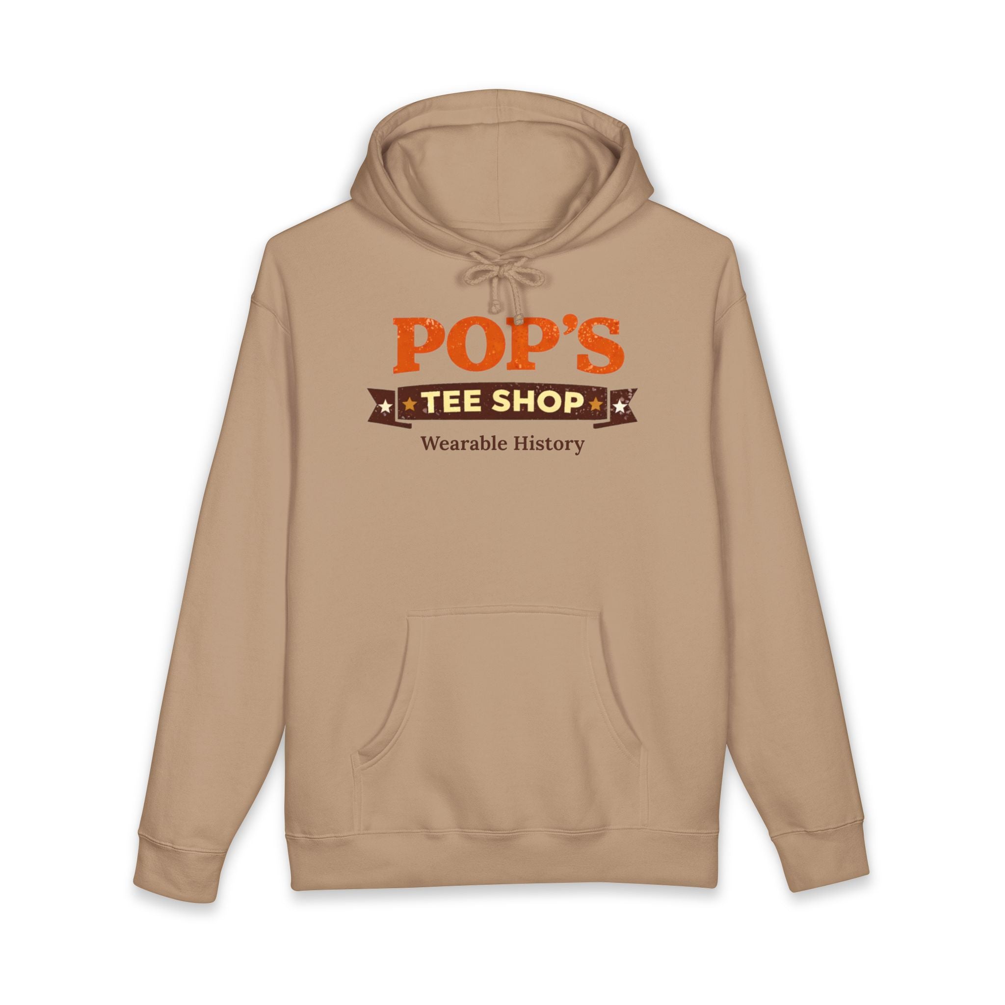 Pop's Tee Shop Hoodie — Wearable History Vintage Logo Sweatshirt