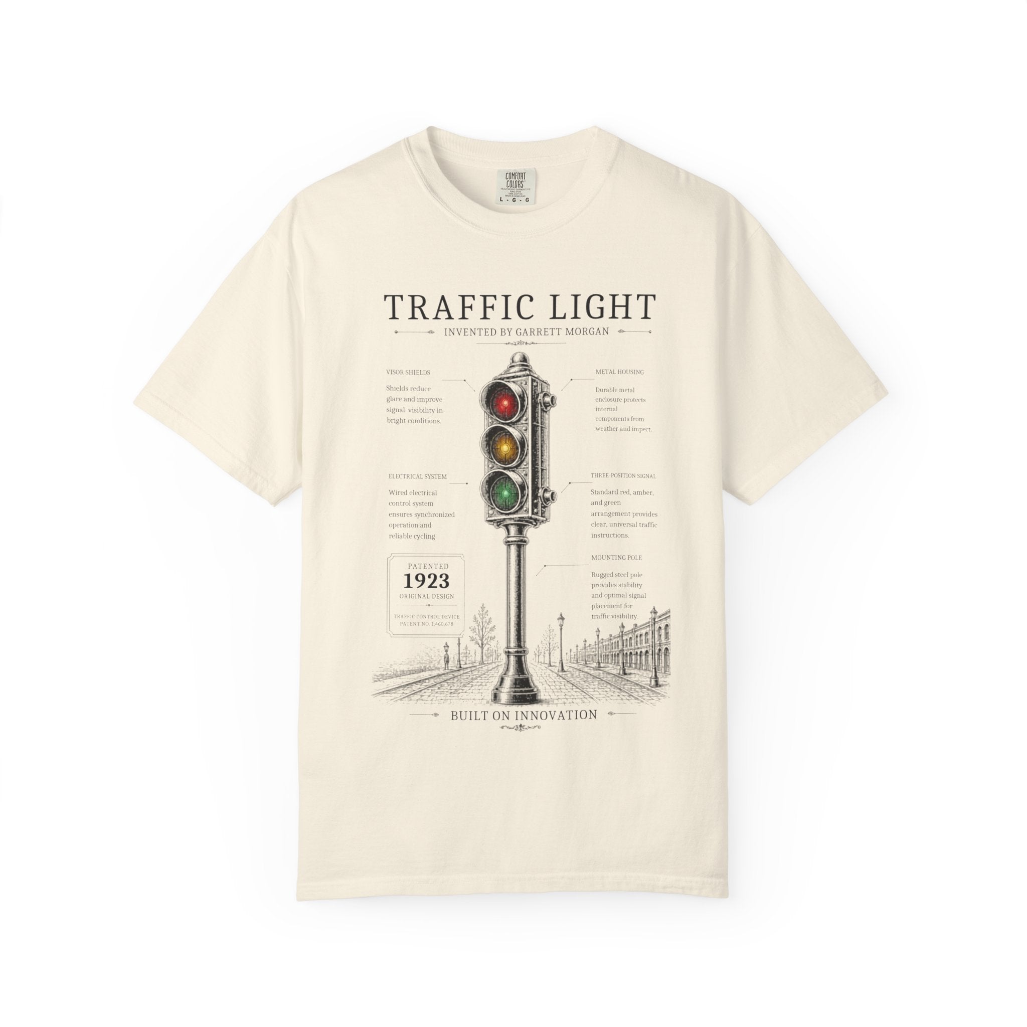 Garrett Morgan Traffic Light Blueprint Tee