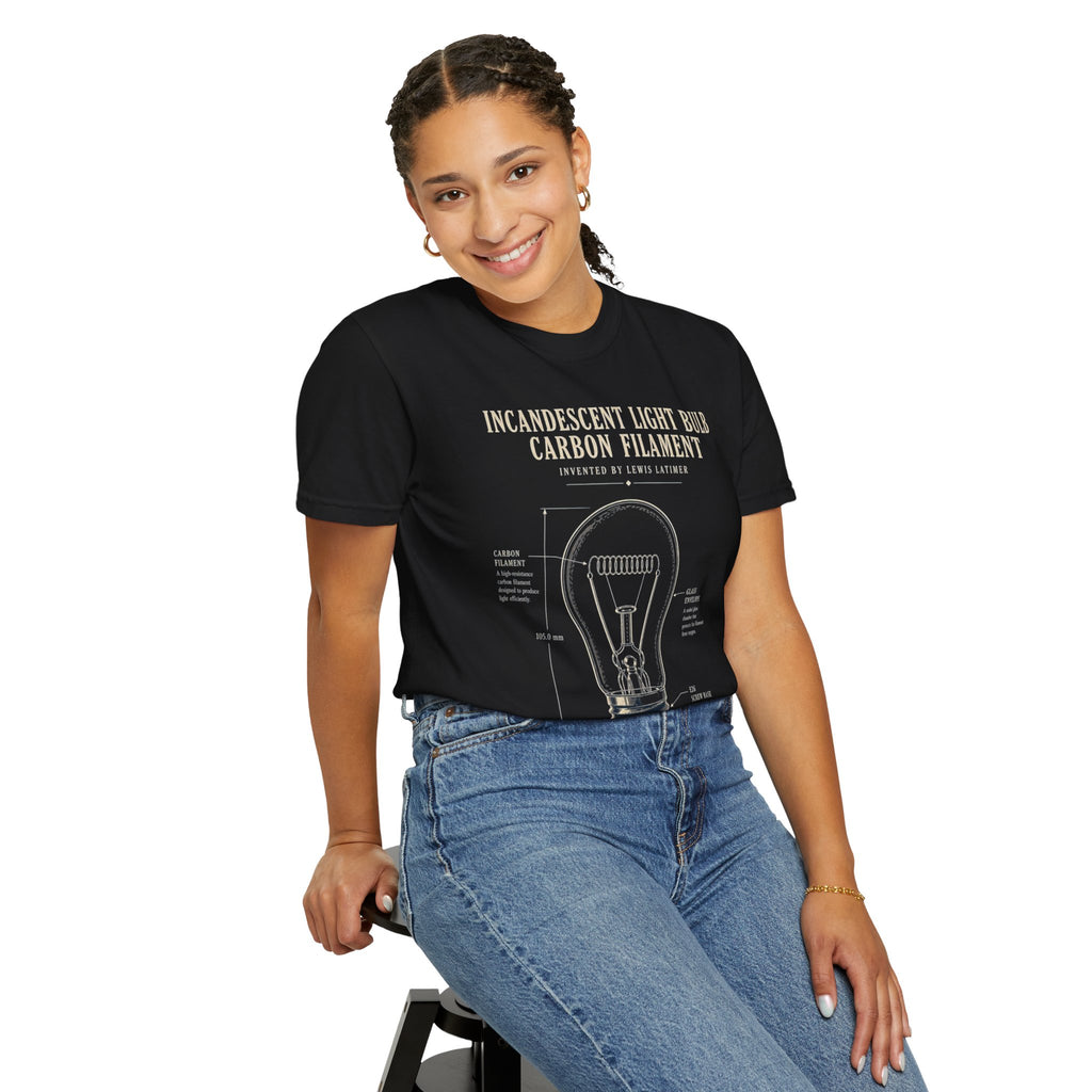 Lewis Latimer Carbon Filament Blueprint Tee