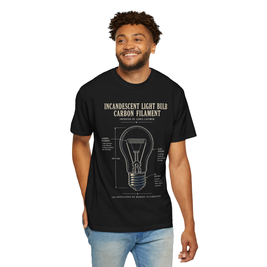 Lewis Latimer Carbon Filament Blueprint Tee