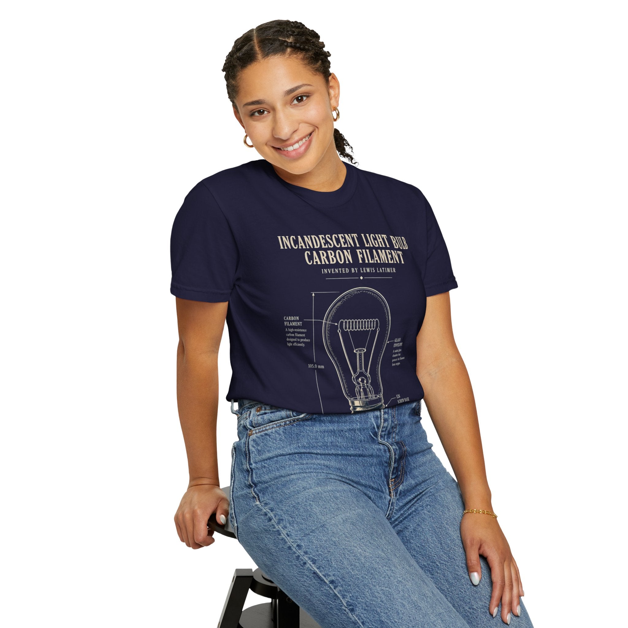 Lewis Latimer Carbon Filament Blueprint Tee