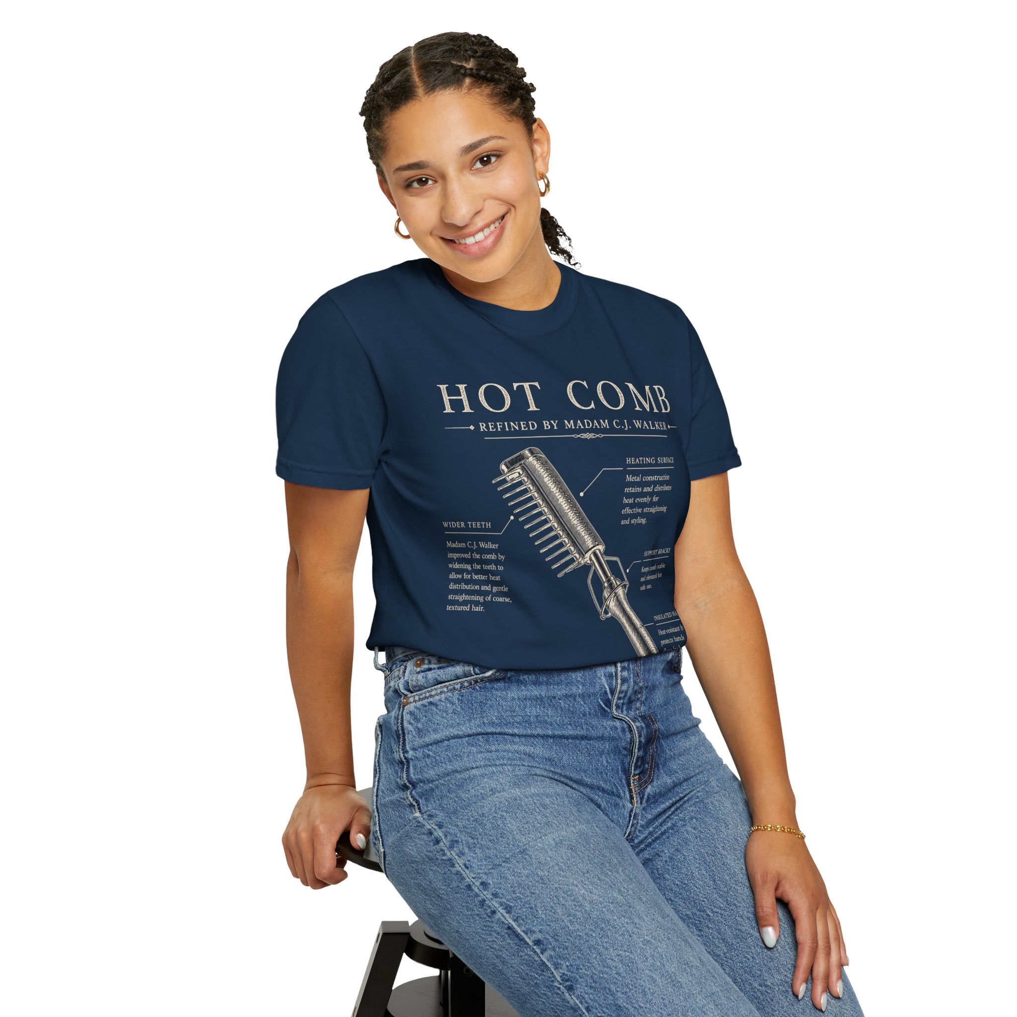 Madam C.J. Walker Hot Comb Blueprint Tee