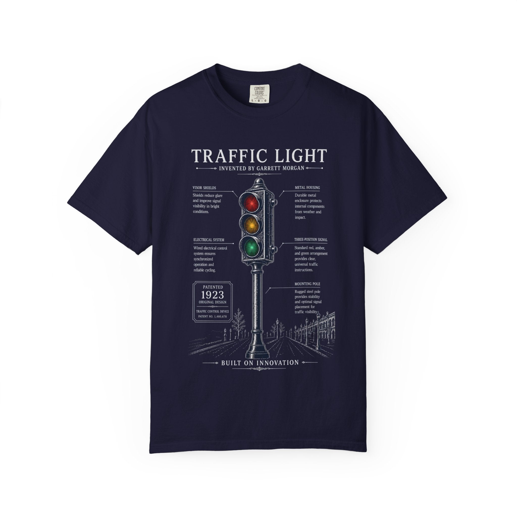 Garrett Morgan Traffic Light Blueprint Tee