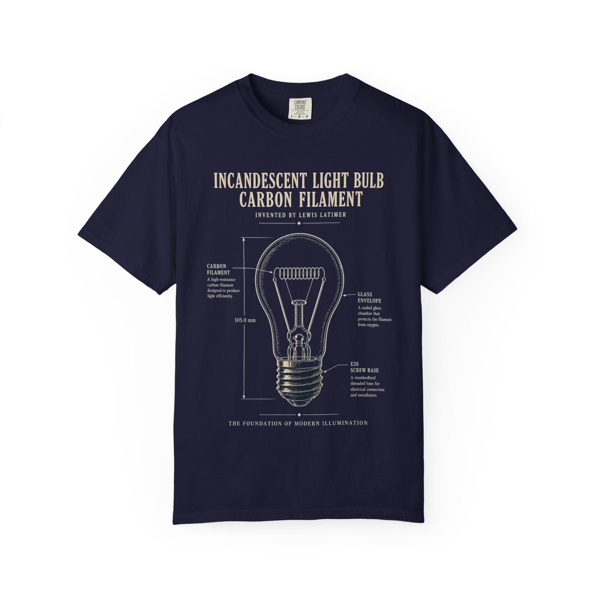 Lewis Latimer Carbon Filament Blueprint Tee