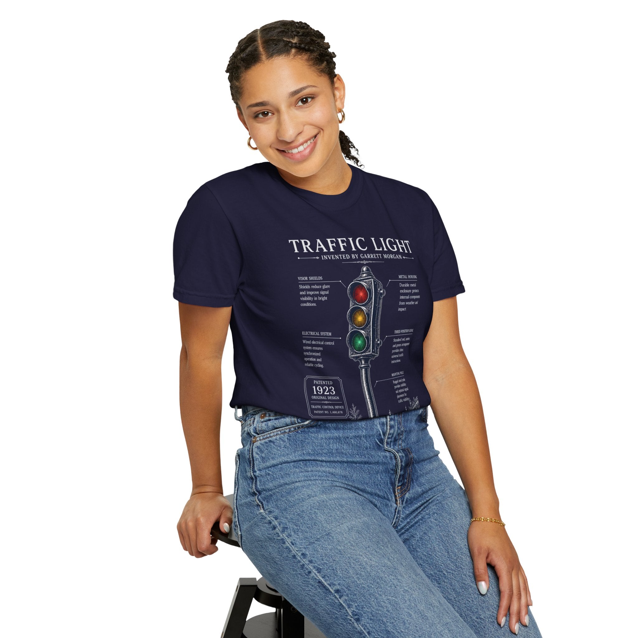 Garrett Morgan Traffic Light Blueprint Tee