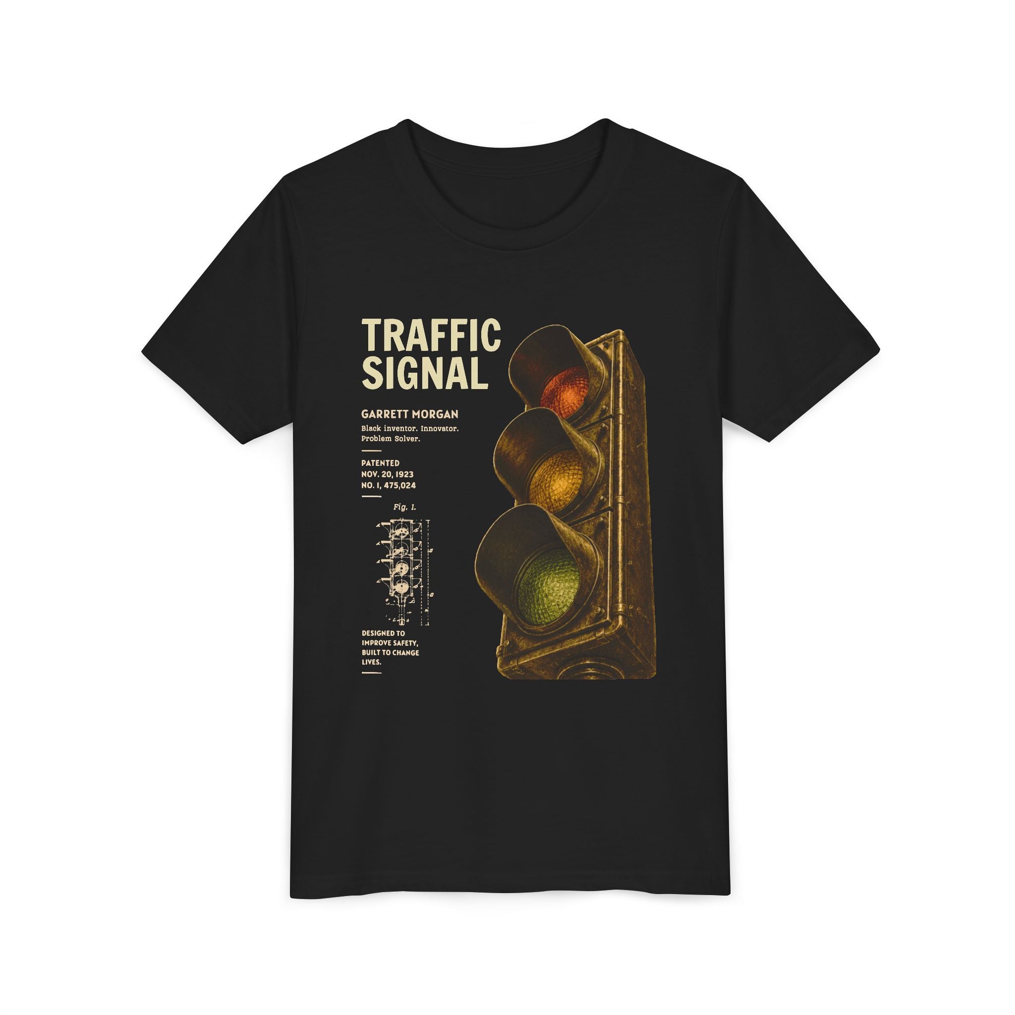 Garrett Morgan Traffic Signal Youth Blueprint Tee