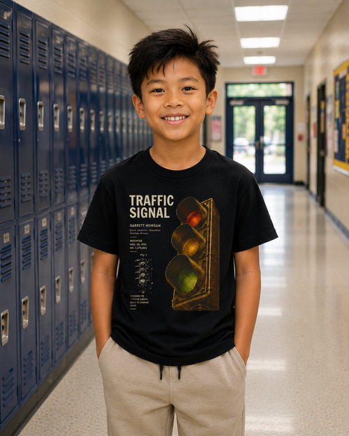Garrett Morgan Traffic Signal Youth Blueprint Tee