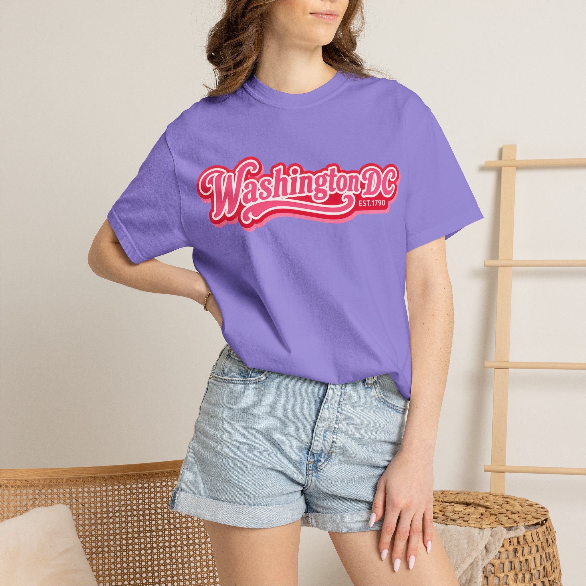 Washington DC Retro Script Tee