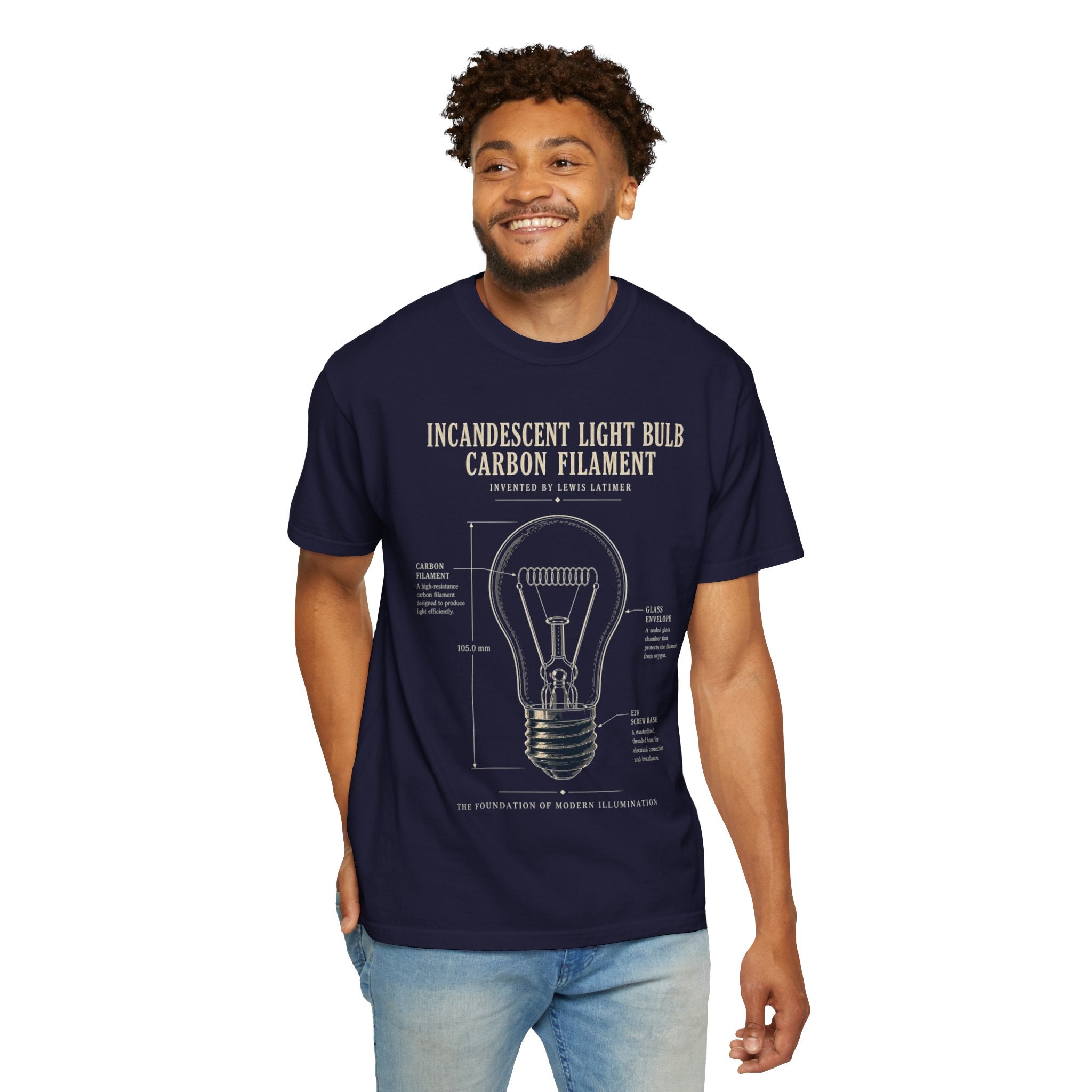 Lewis Latimer Carbon Filament Blueprint Tee