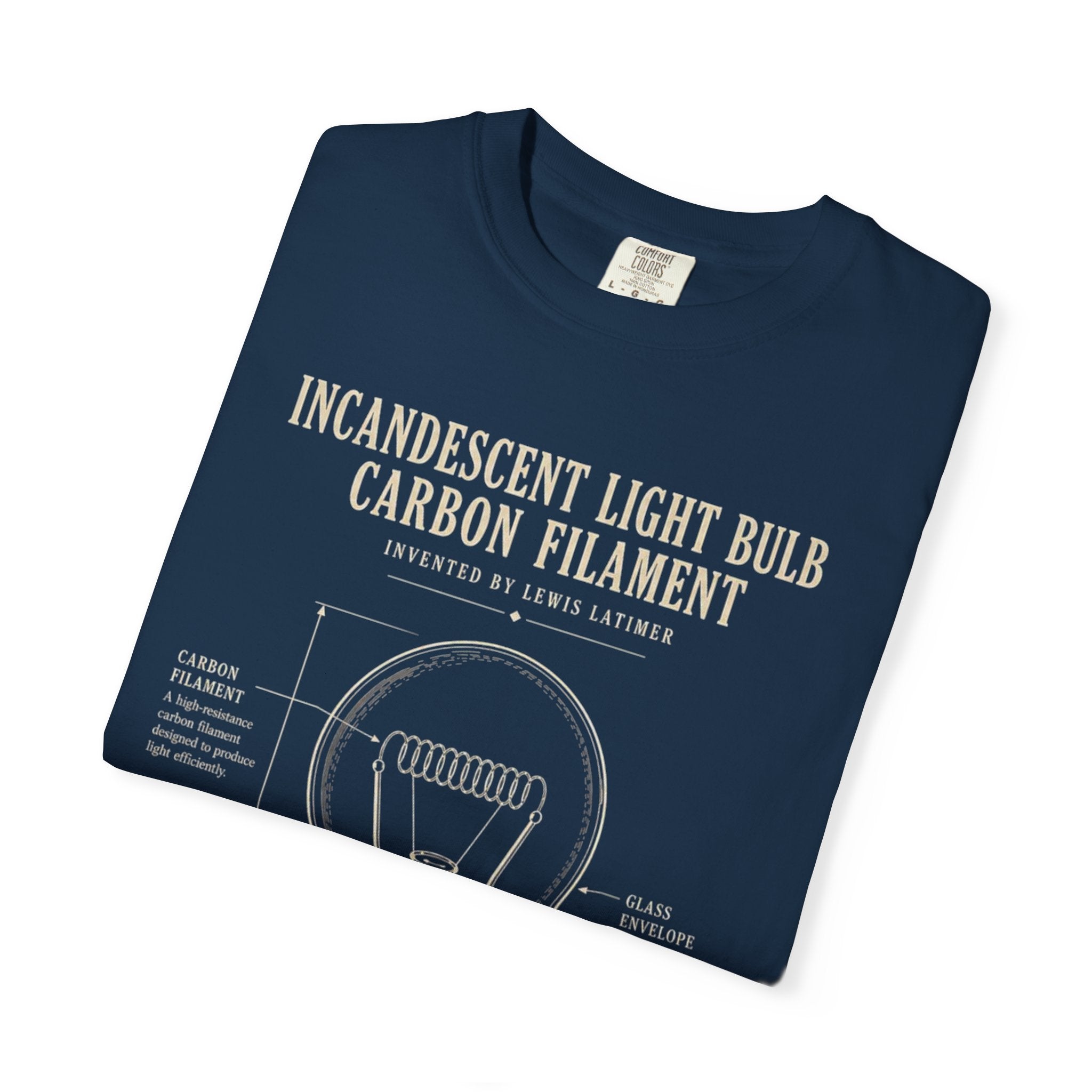 Lewis Latimer Carbon Filament Blueprint Tee