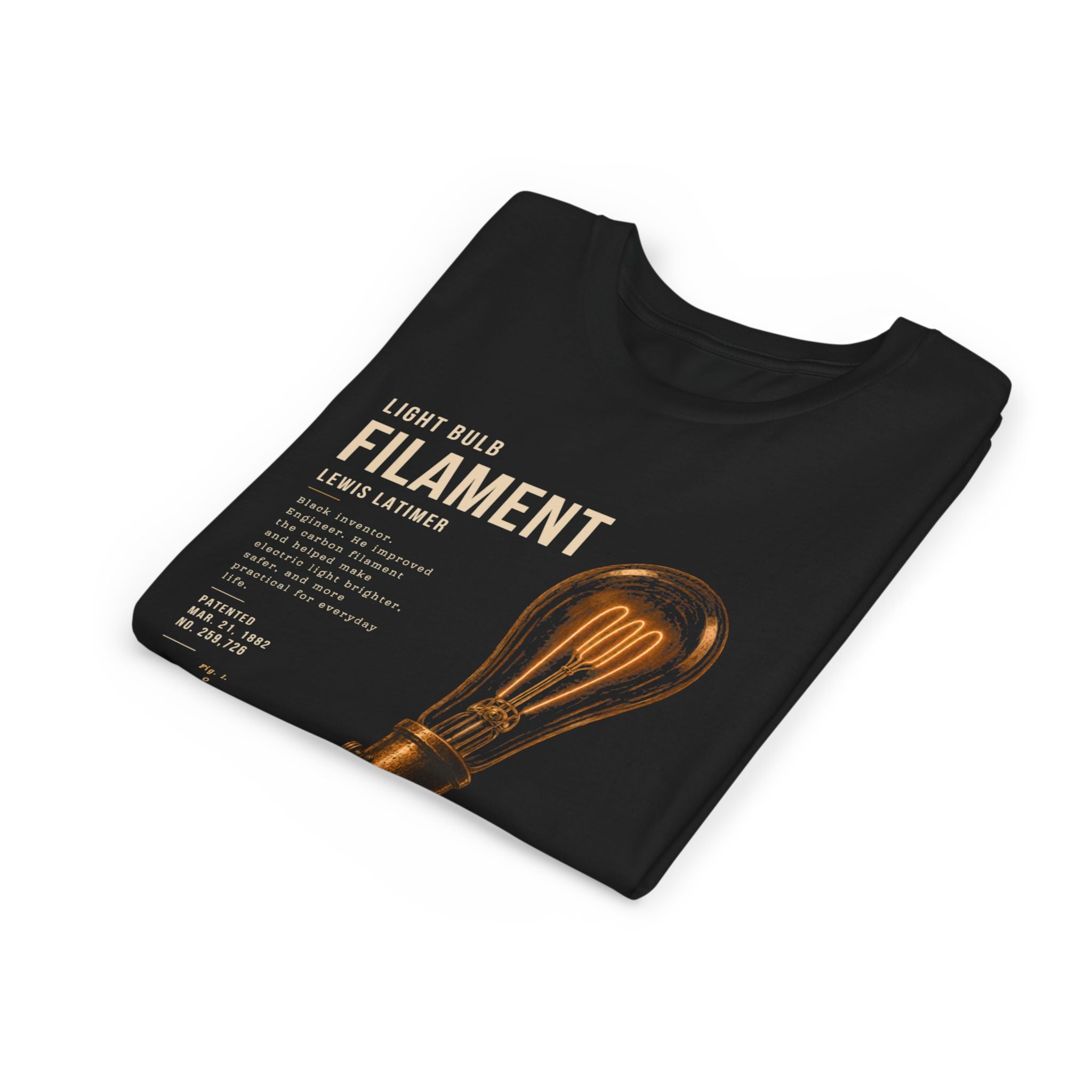 Lewis Latimer Light Bulb Filament Youth Blueprint Tee