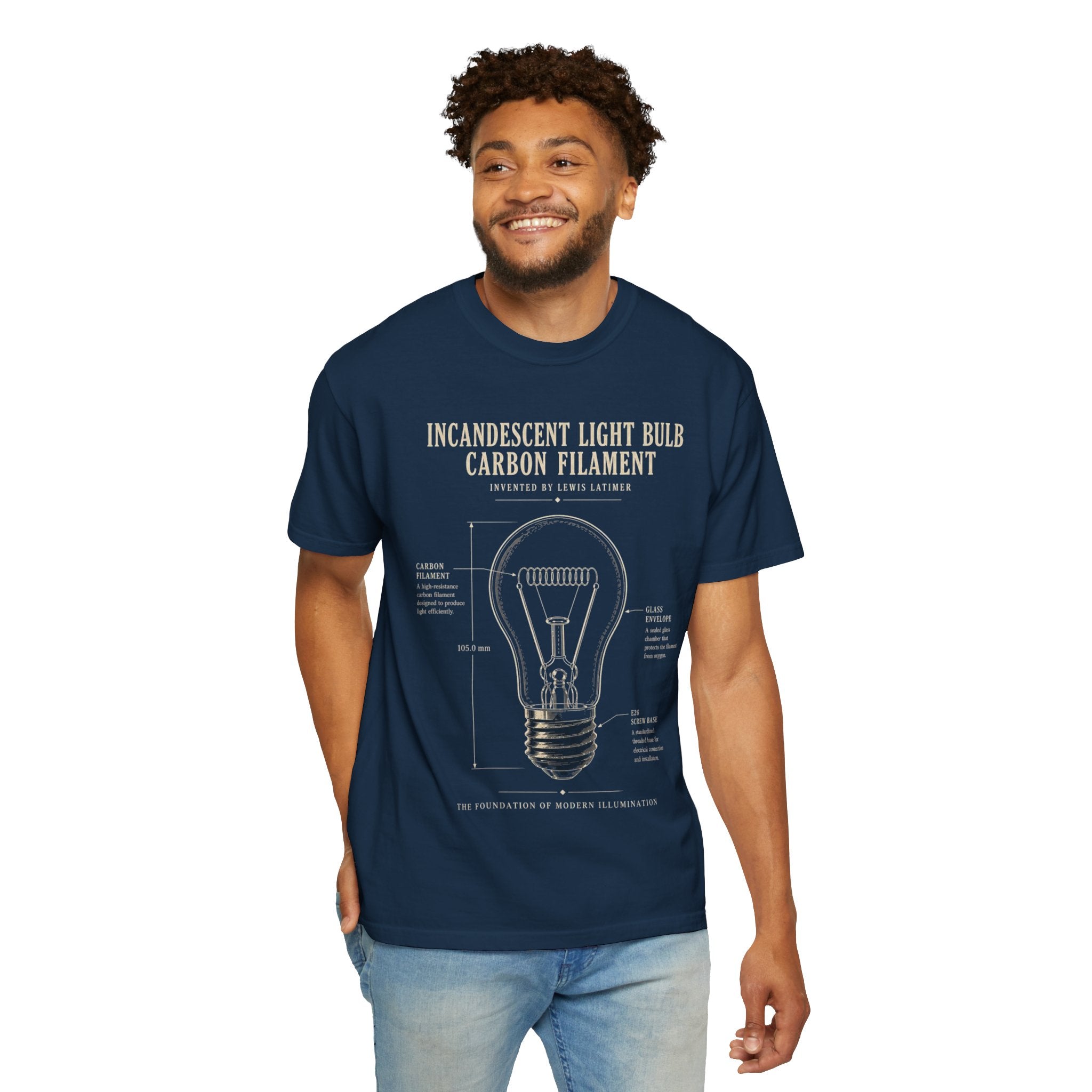 Lewis Latimer Carbon Filament Blueprint Tee