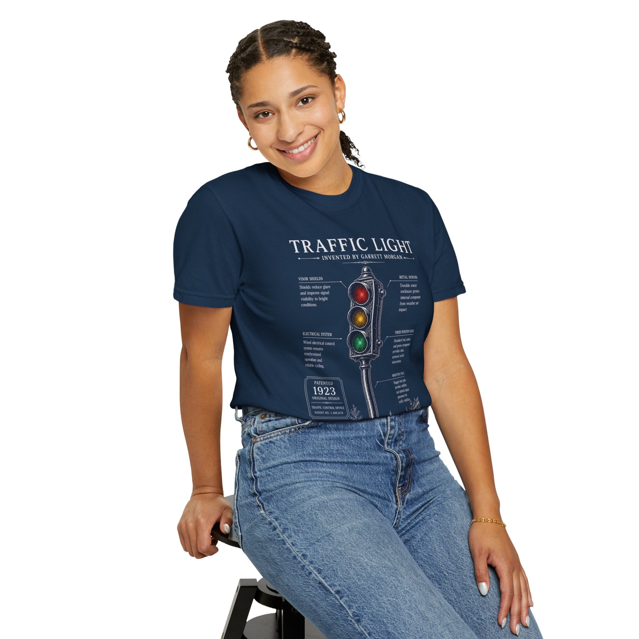 Garrett Morgan Traffic Light Blueprint Tee