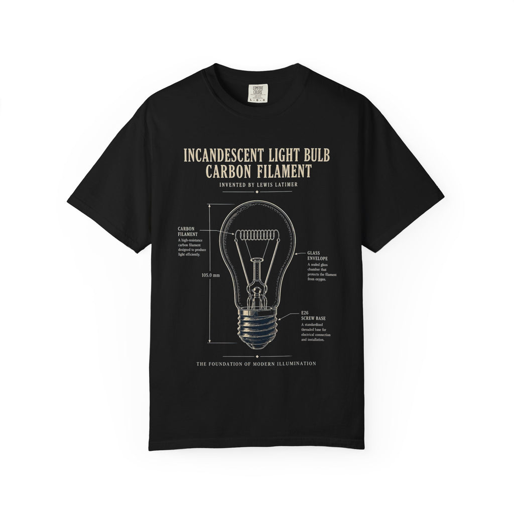 Lewis Latimer Carbon Filament Blueprint Tee