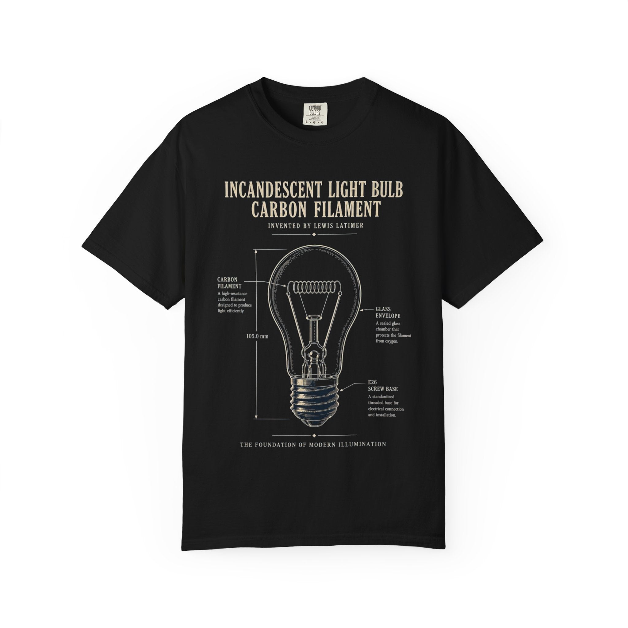 Lewis Latimer Carbon Filament Blueprint Tee