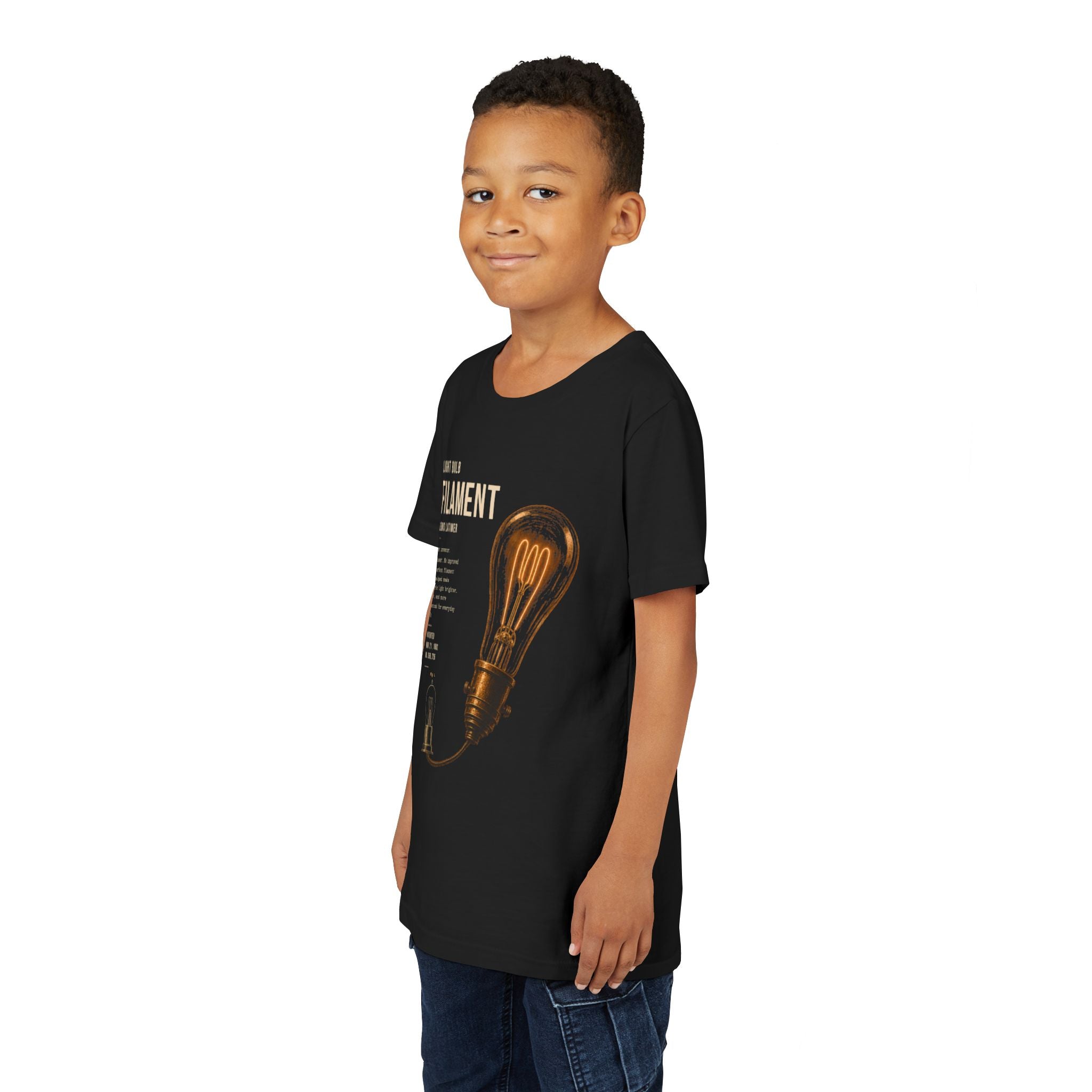 Lewis Latimer Light Bulb Filament Youth Blueprint Tee